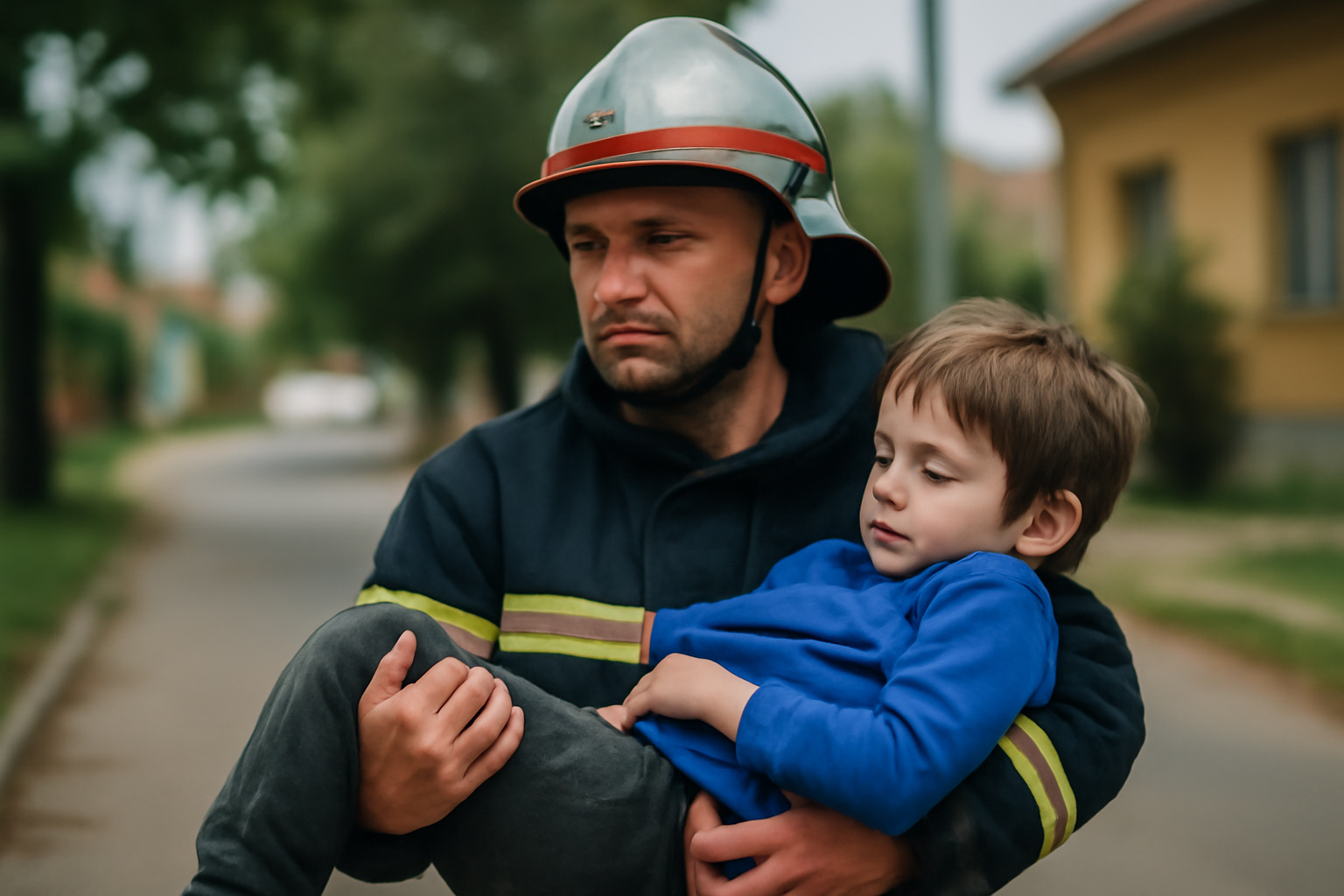 Florin Bunaciu, pompier din Chișineu-Criș, a salvat viața unui copil de 7 ani