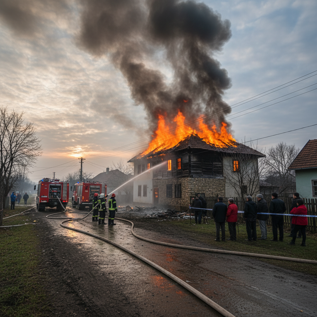 Incendiu major la o locuință din Socodor în această dimineață