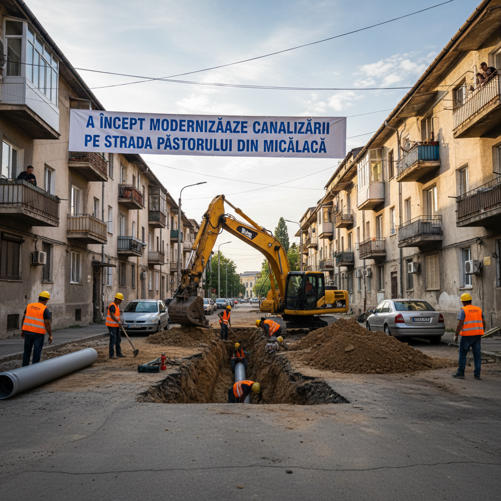 Începe modernizarea sistemului de canalizare pe strada Păstorului din Micălaca