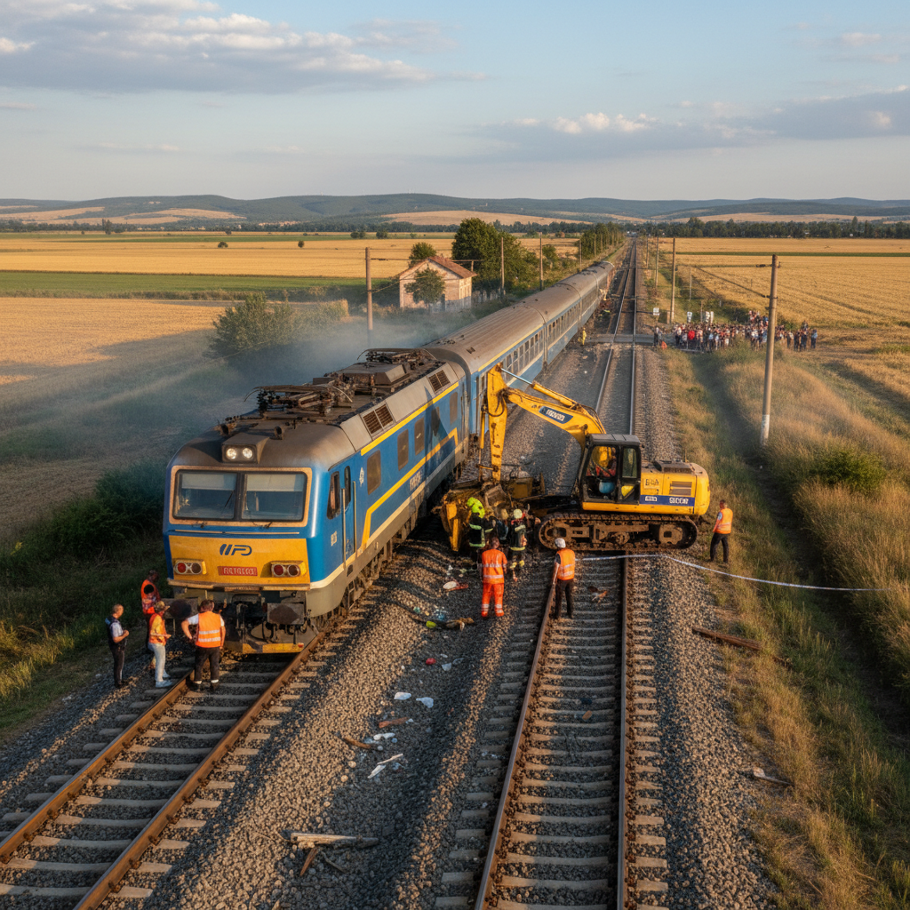 Tren InterRegio lovit de un echipament feroviar ilegal pe șine